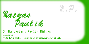 matyas paulik business card